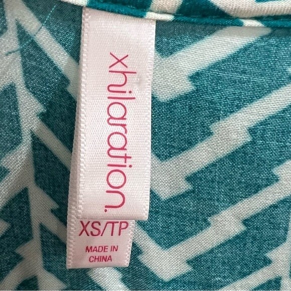 Teal and white ruffle top high low dress size XS - Picture 6 of 7